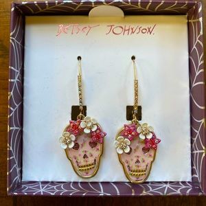 Betsey Johnson Sugar Skull Floral Earrings
